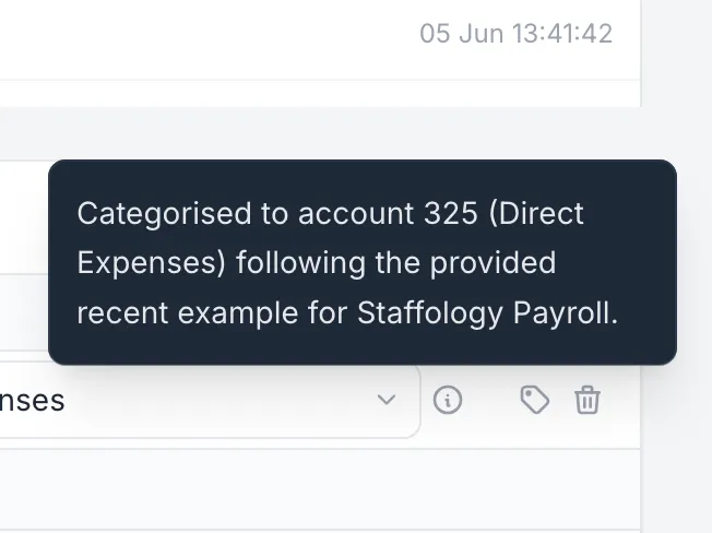 Otto suggesting a nominal code from the client's previous coding